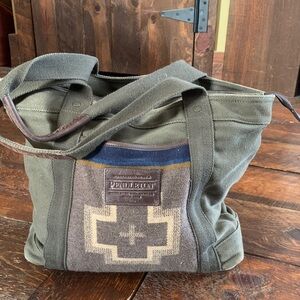 Pendleton canvas and wool tote Bag